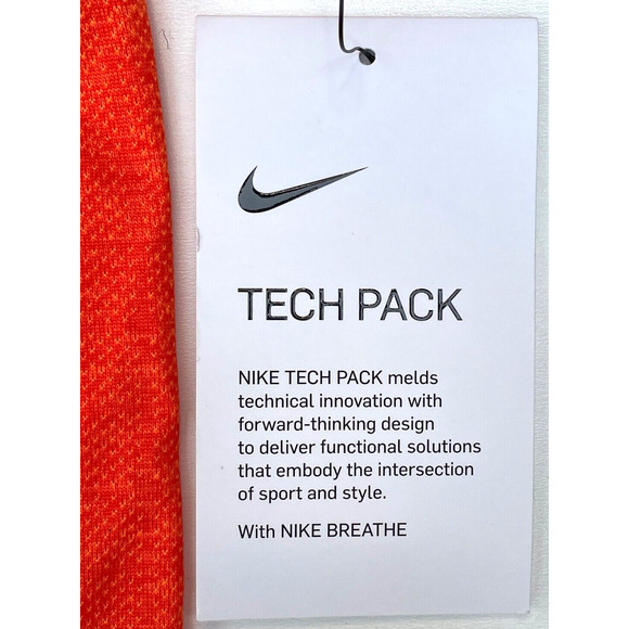 Nike Tech Pack Breathe NWT Men's Running Reflect Trim Orange Shirt Size Medium - Picture 10 of 16